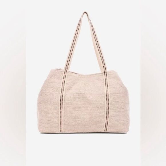 America & Beyond Hand Beaded Neutral Colored Wild Nights Tote Bag NWT - Picture 2 of 8